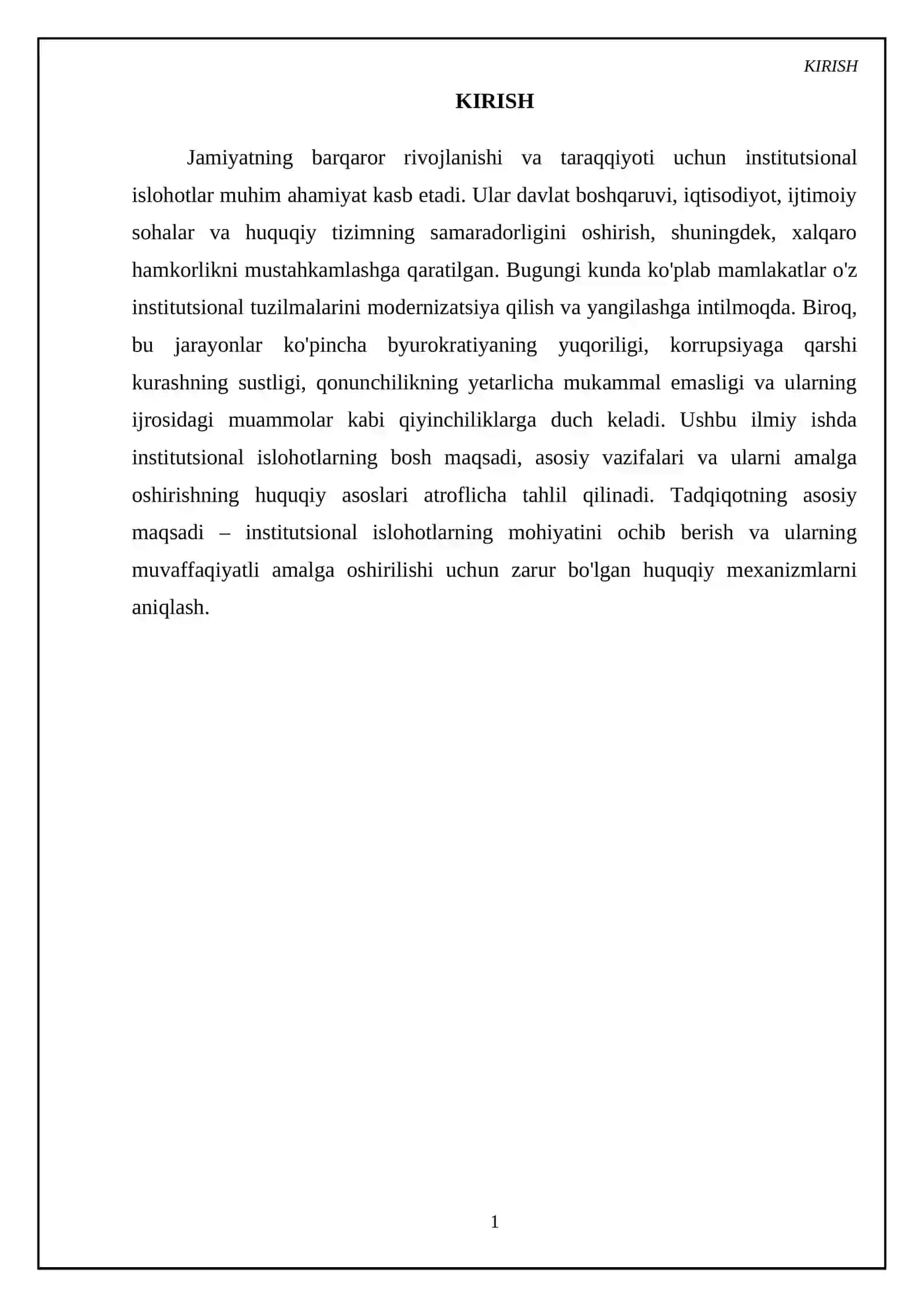 Institutsional islоhоtlаrning bоsh mаqsаdi, vаzifаlаrivа хuquqiy аsоslаri 3