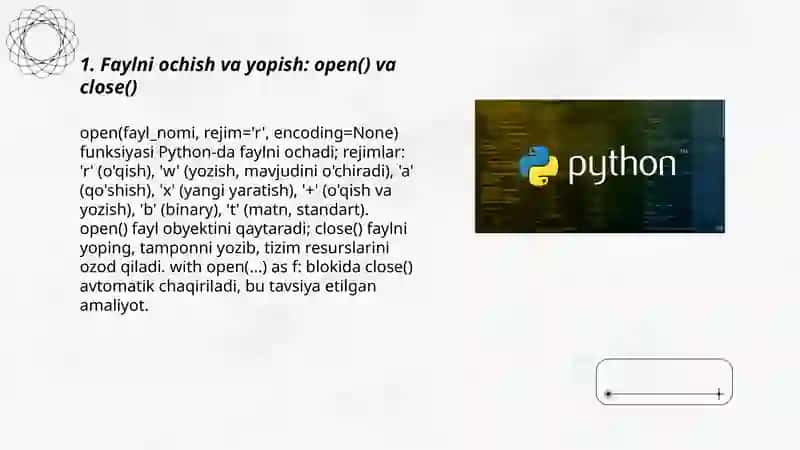 Fayllar bilan ishlash 3
