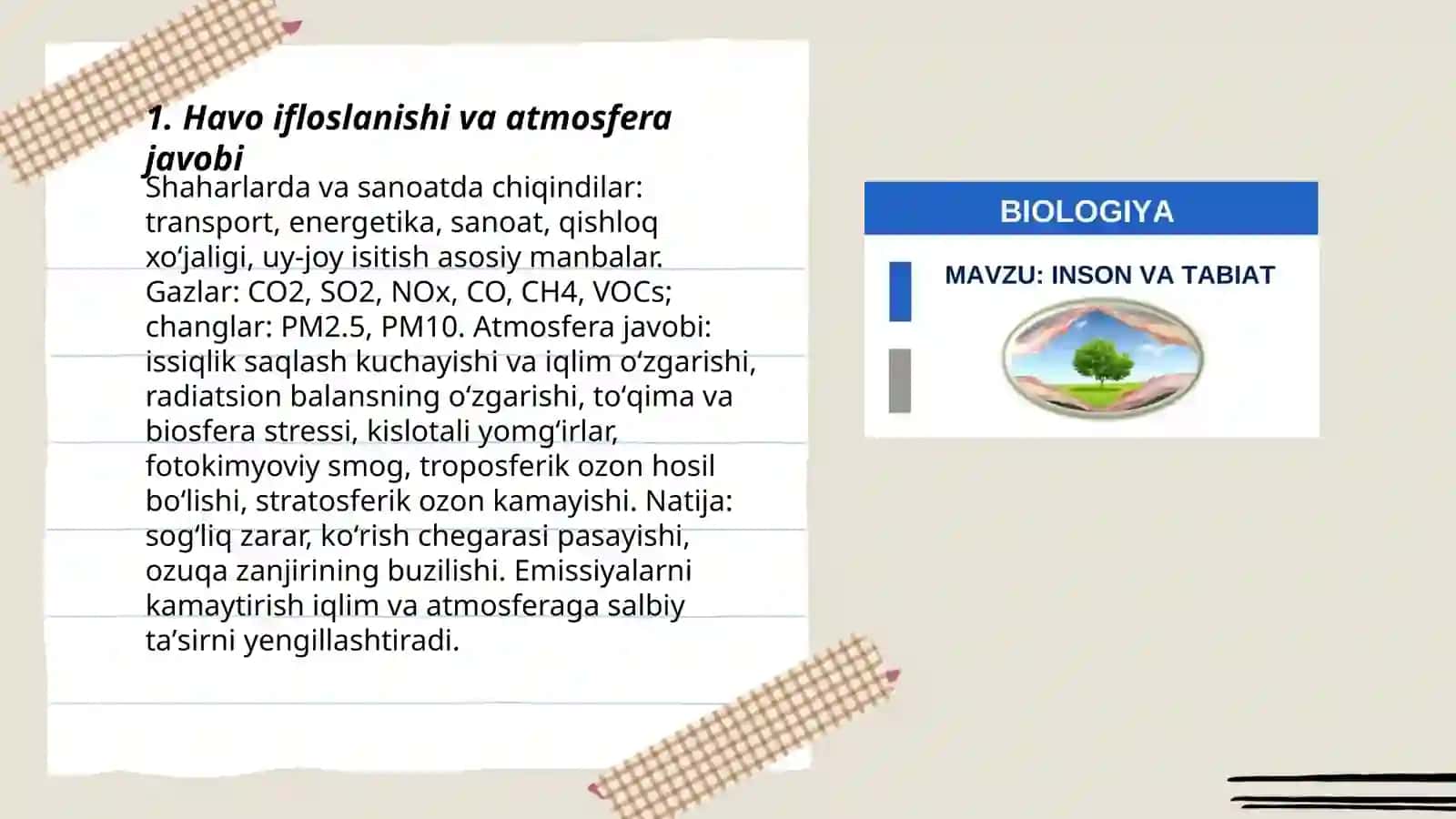 Inson faoliyatining tabiatga taʼsiri va tabiatning javobi 3