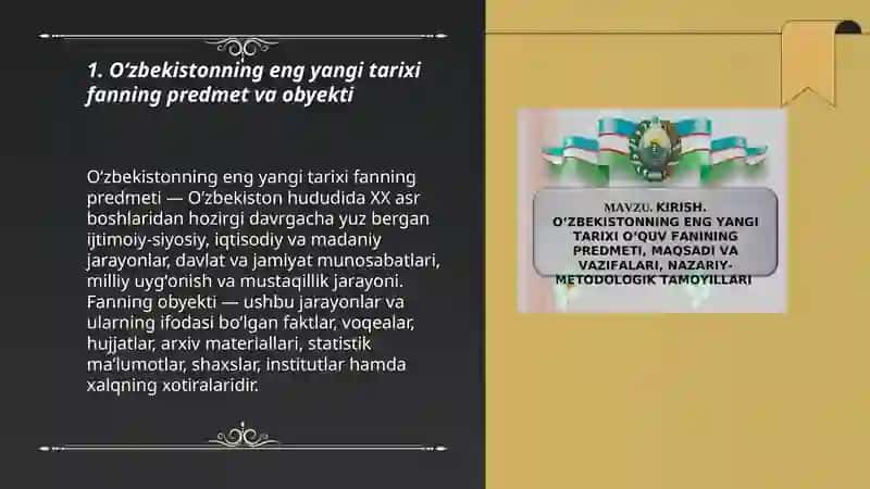 Oʻzbekistonning eng yangi tarixi fanning metodologik, ilmiy-nazariy asoslari,usullari va tamoyillari 3
