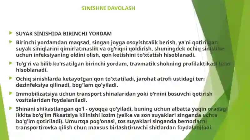 suyak snishlarida zamonaviy davolash usullari. 3