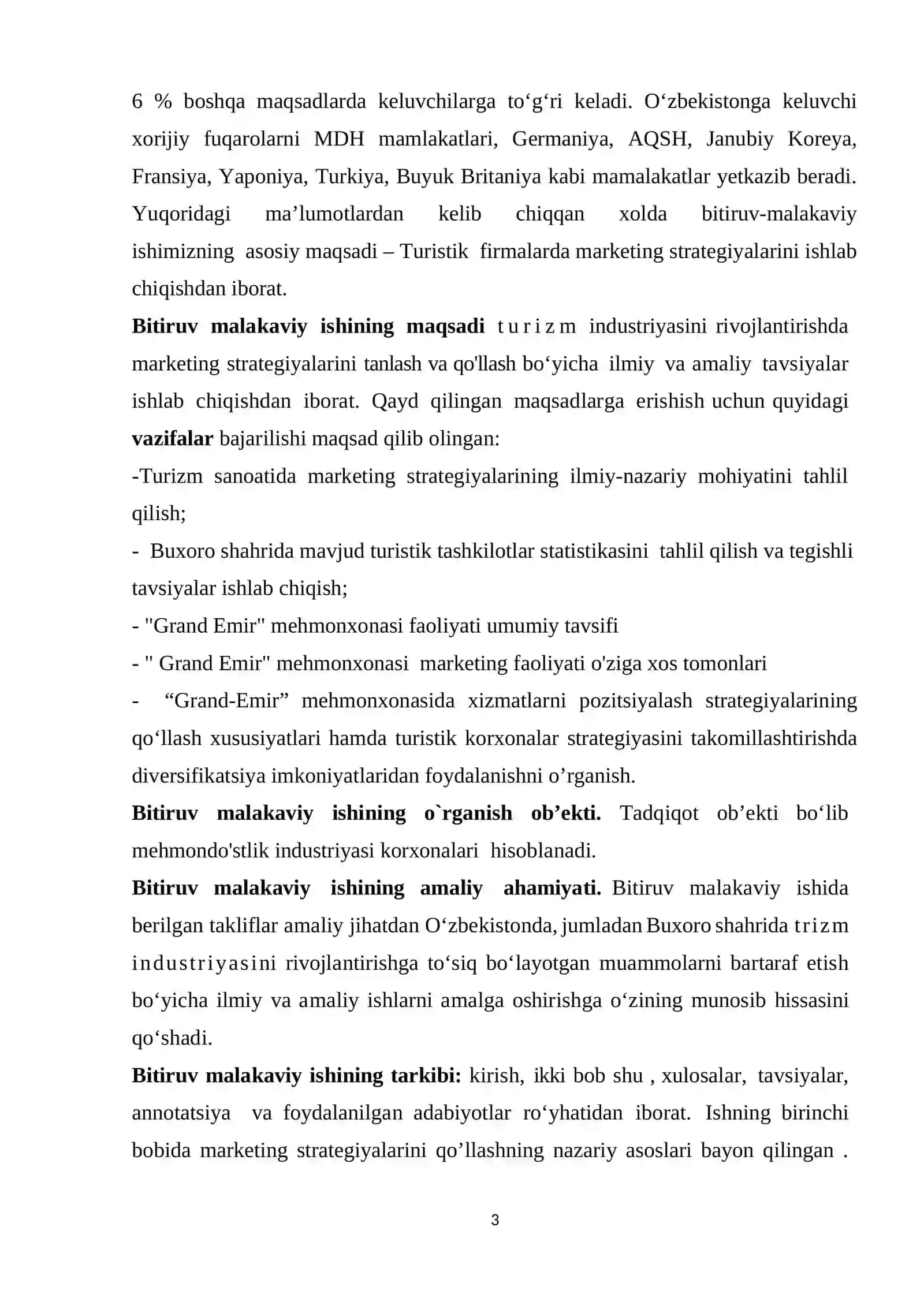 Turizm sohasida marketing strategiyalarini ishlab chiqishni takomillashtirish 3