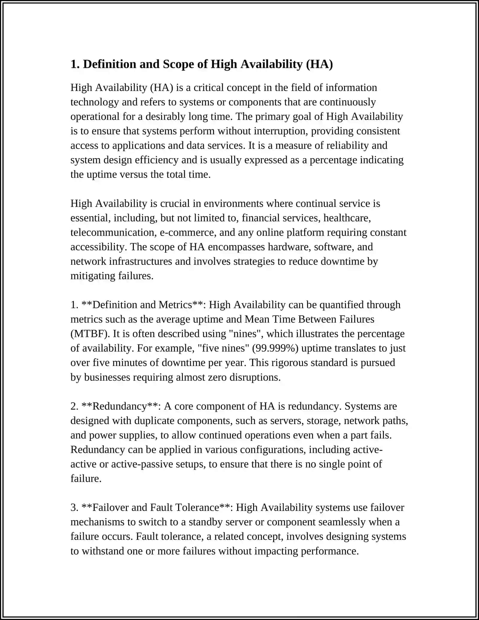 HA High Availability Systems 3
