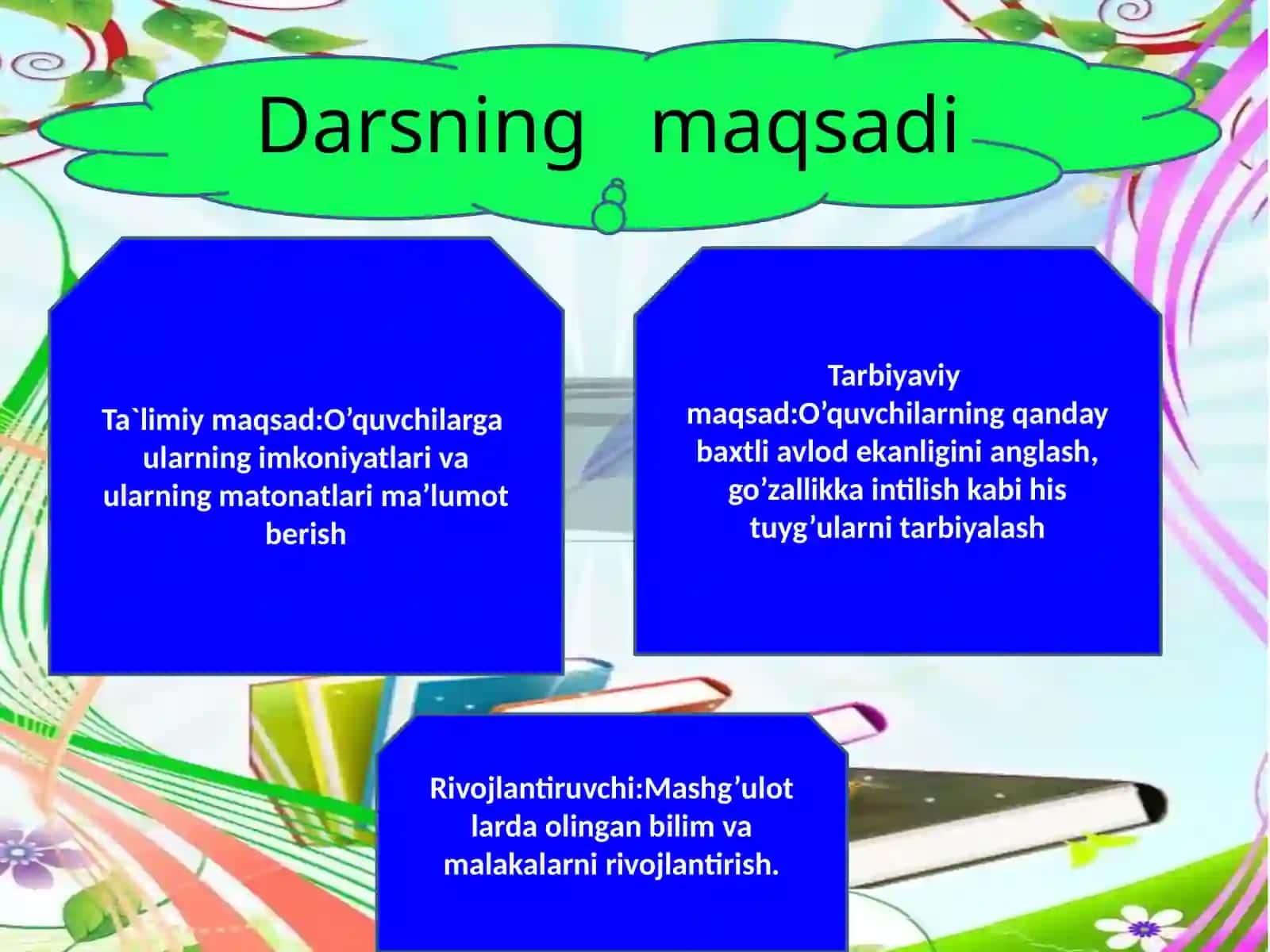 "Halollik muvaffaqiyat kaliti" mavzusidagi ochiq dars ishlanmasi 3