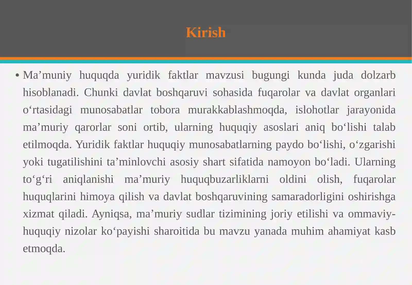 Ma’muriy huquqda yuridik faktlar 3