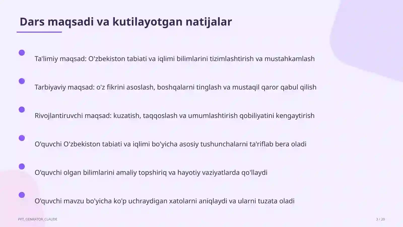 O'zbekiston tabiati va iqlimi (4-sinf) 3