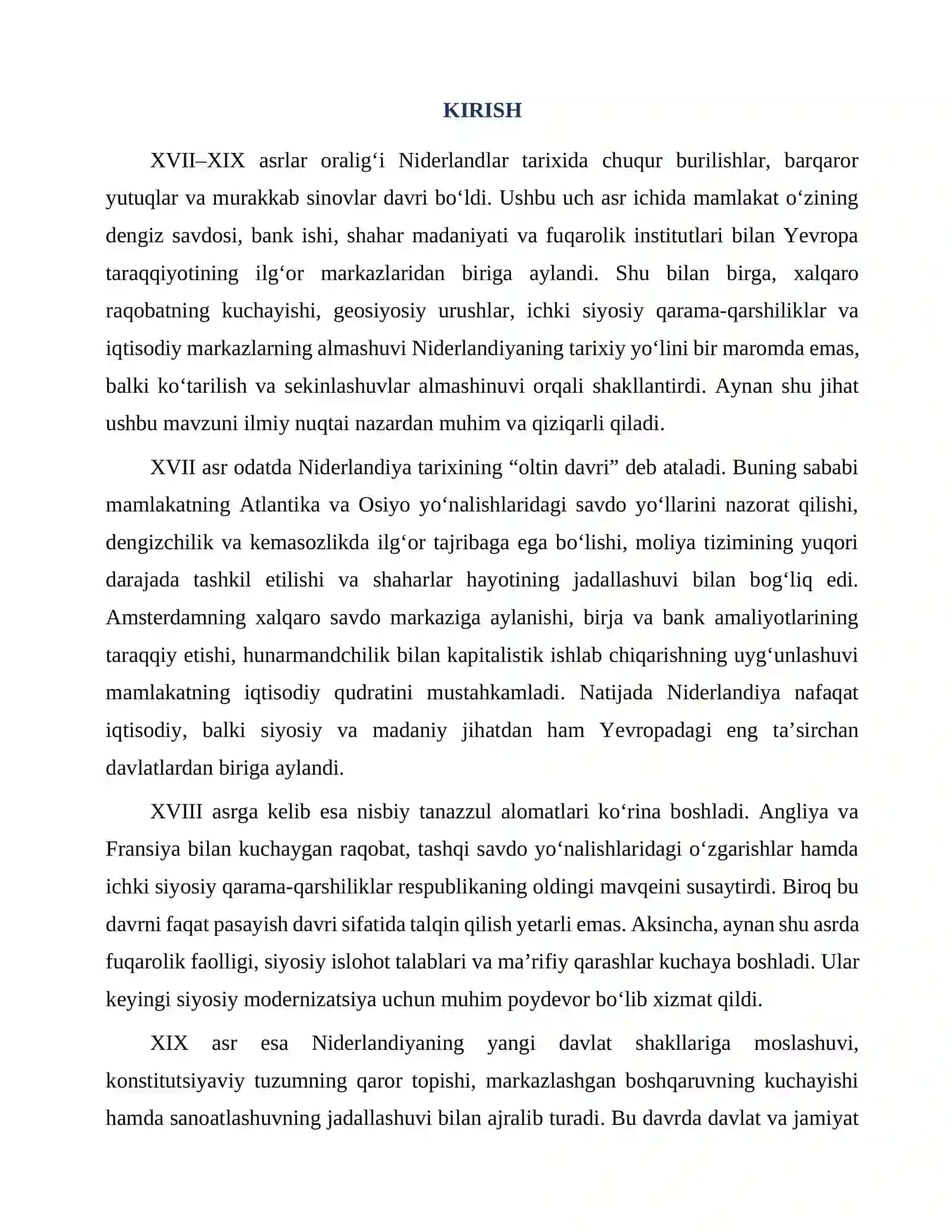 Niderlandlarning ijtimoiy-iqtisodiy, siyosiy va madaniy rivojlanishi 3
