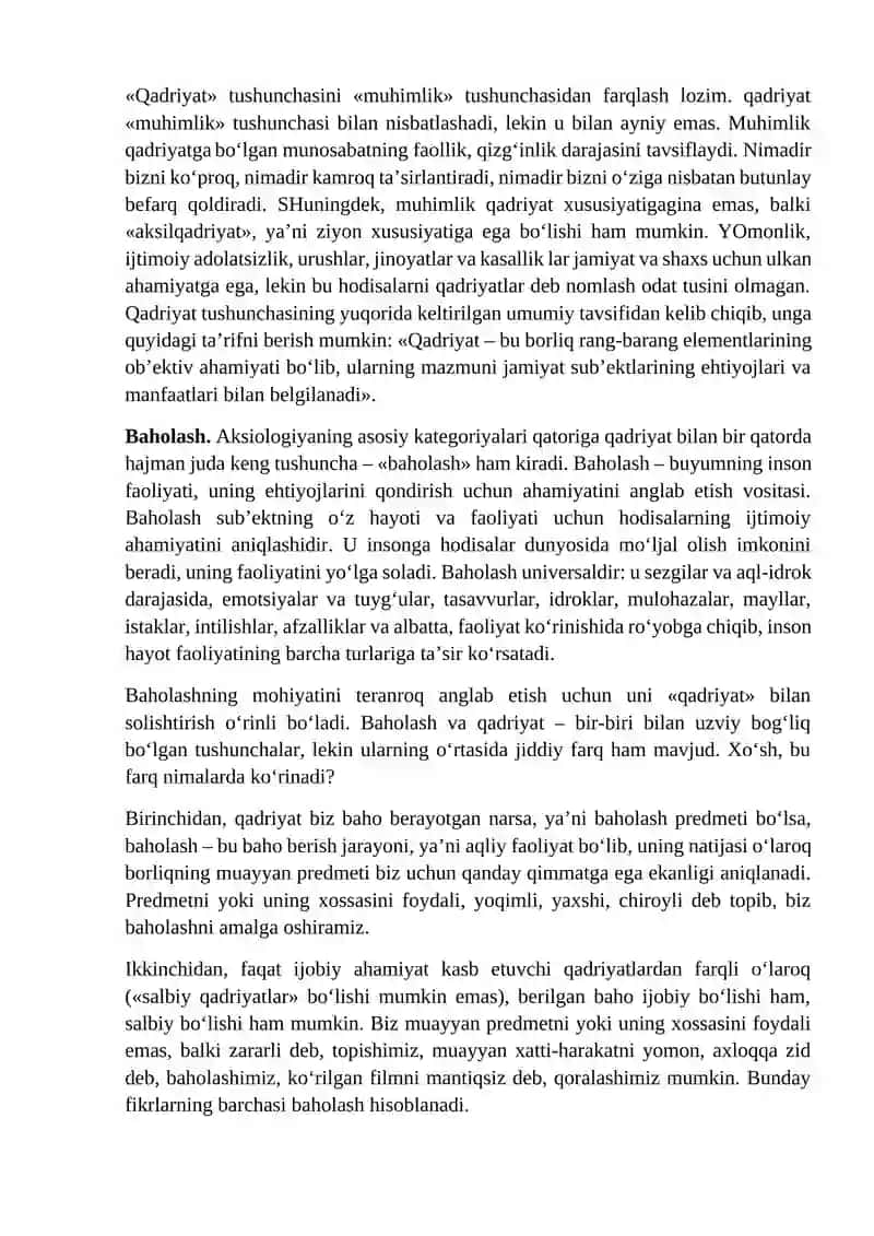 Qadriyatlar falsafasi (aksiologyia) 3