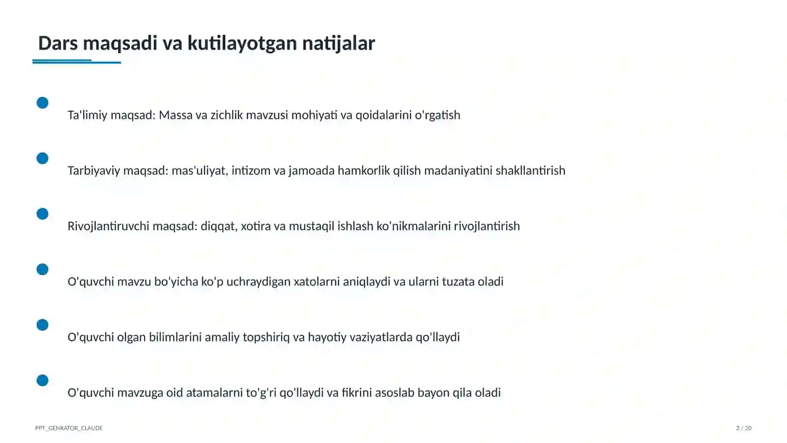 Massa va zichlik (6-sinf) 3