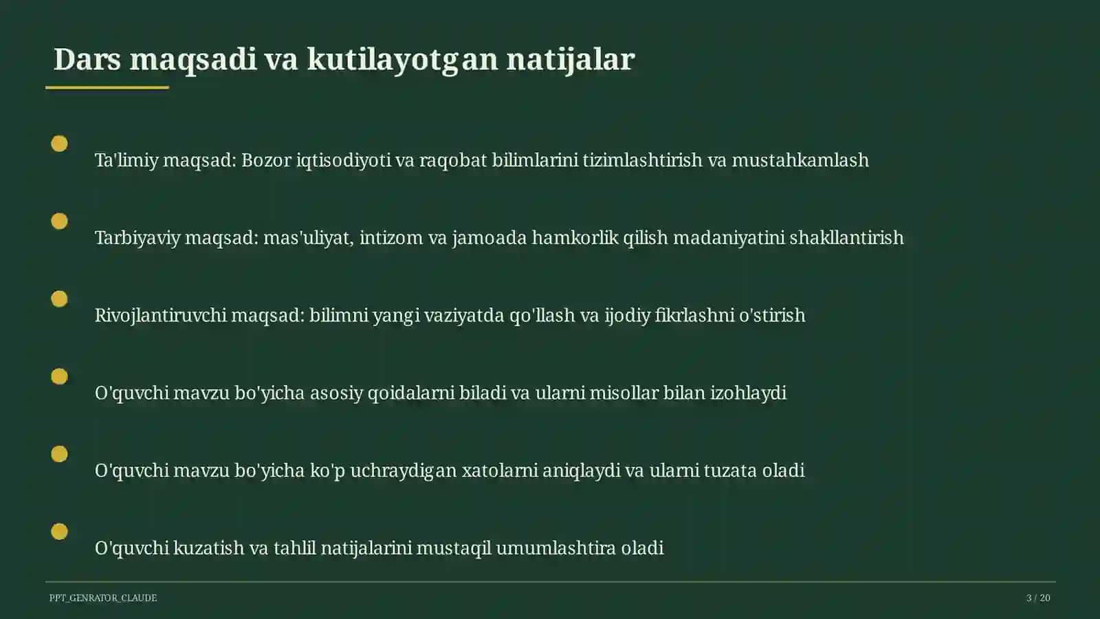 Bozor iqtisodiyoti va raqobat (10-sinf) 3