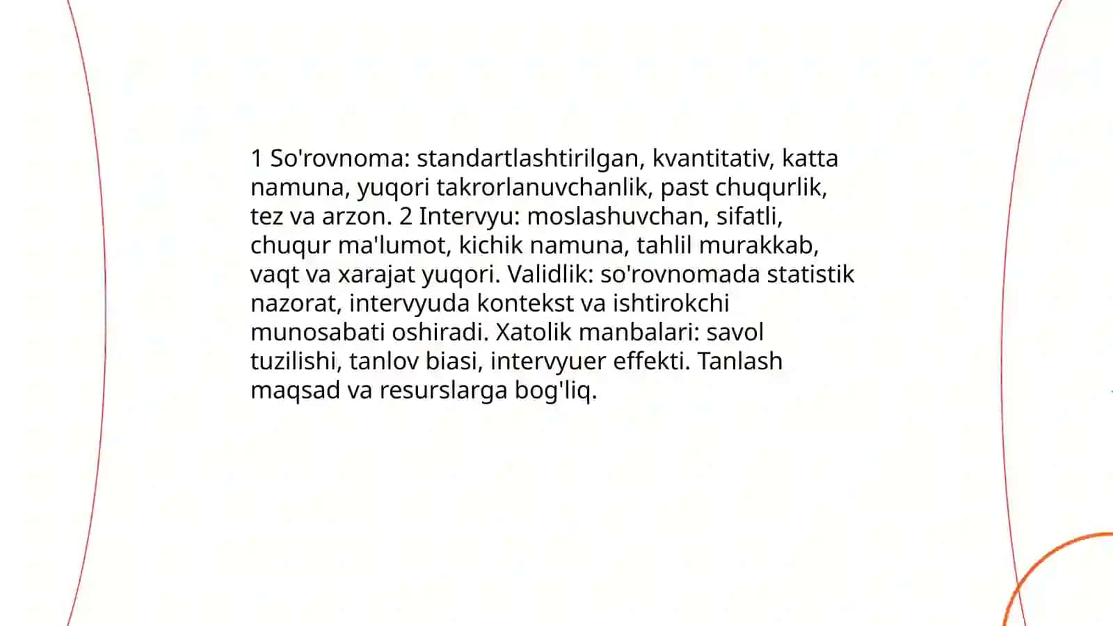 So'rovnoma va intervyu metodlarining qiyosiy tahlili 3