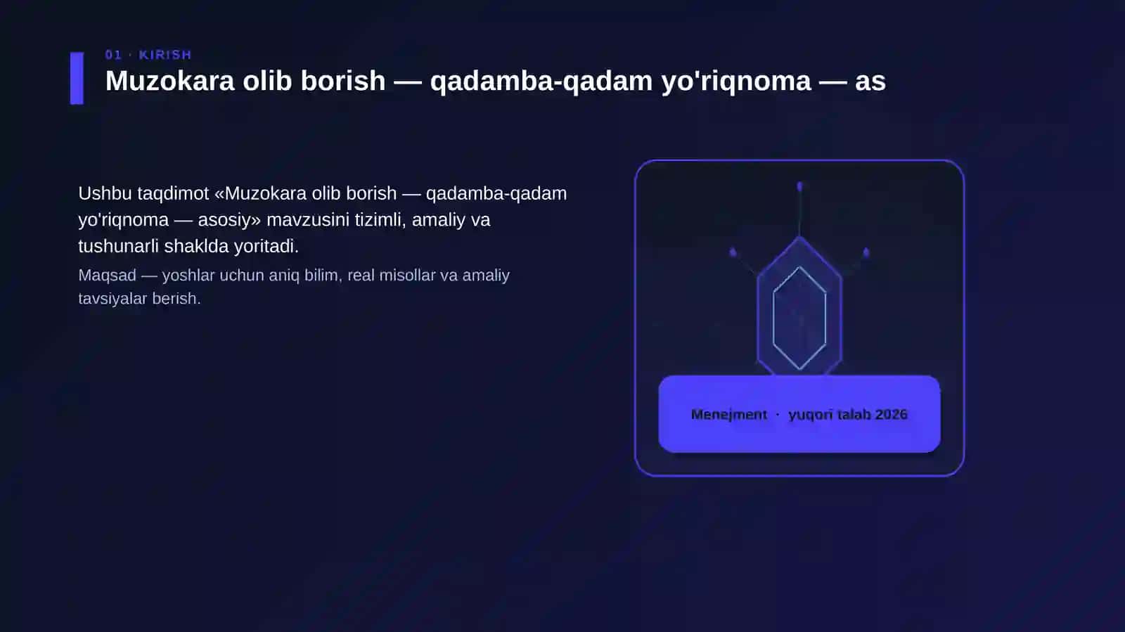 Muzokara olib borish — qadamba-qadam yo'riqnoma — asosiy 3