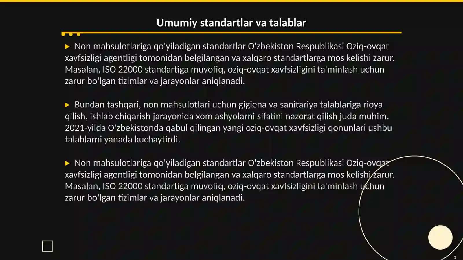 Oziq ovqat xavfsizligi asoslari 3