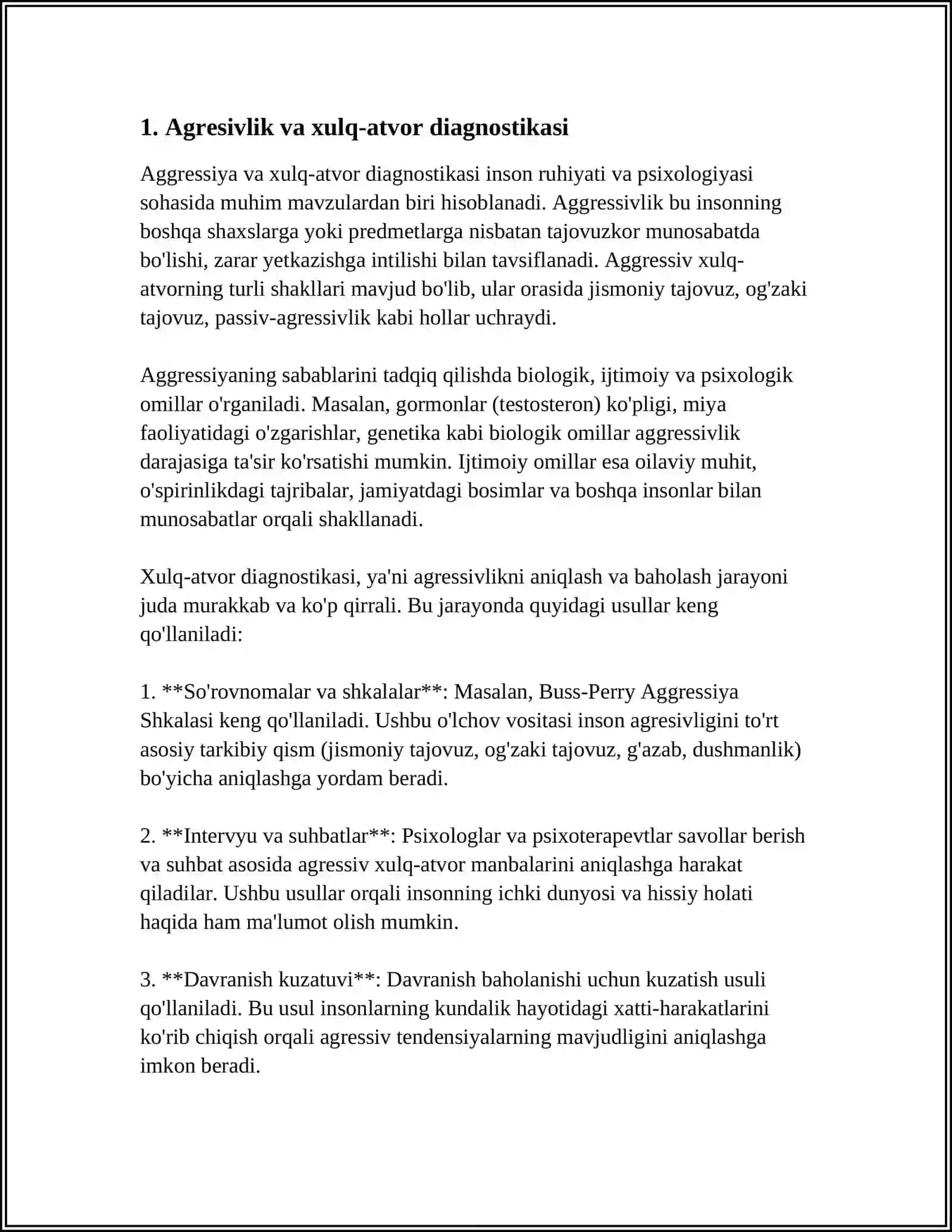 AGRESSIV XULQI OG'ISHGAN 3