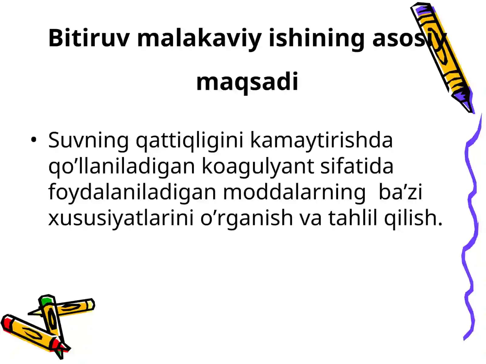 Suvning qattiqligini kamaytirishda koagulyantlar ta’sirini o’rganish 3