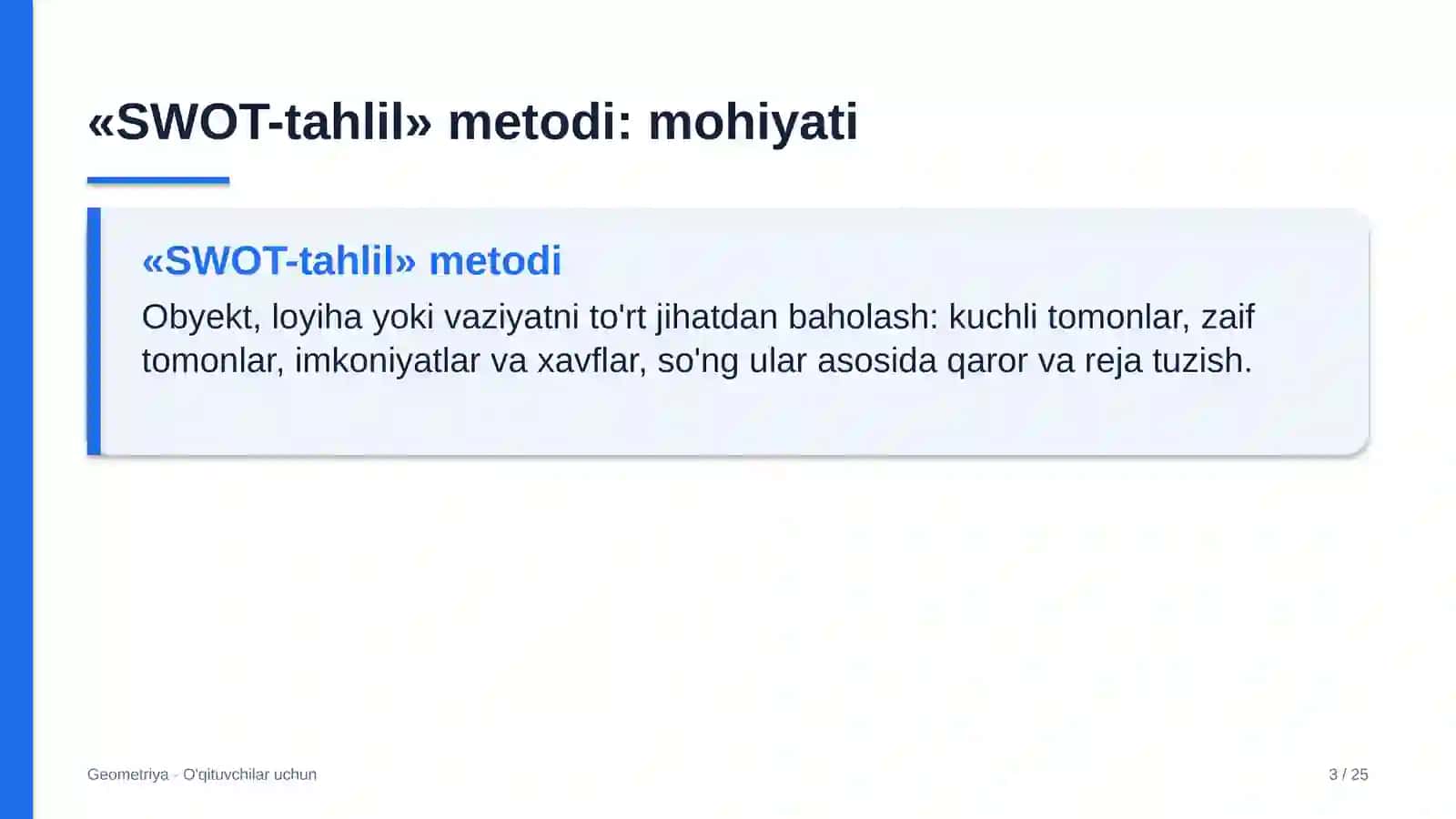 geometriya darslarida swot tahlil metodidan foydalanish 3230 3