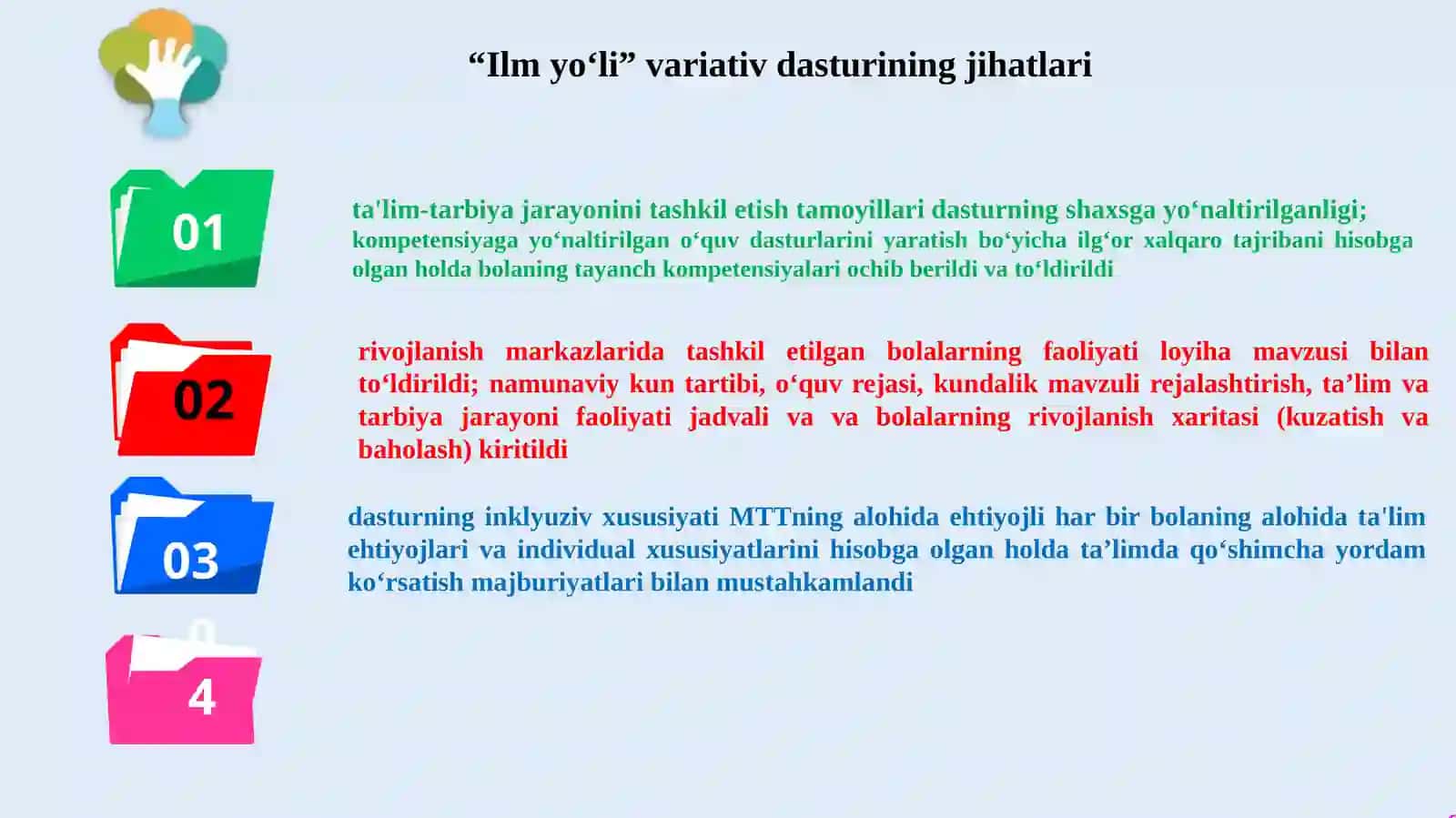 Ilm yo‘li variativ dasturi va unga kiritilgan yangiliklar 3
