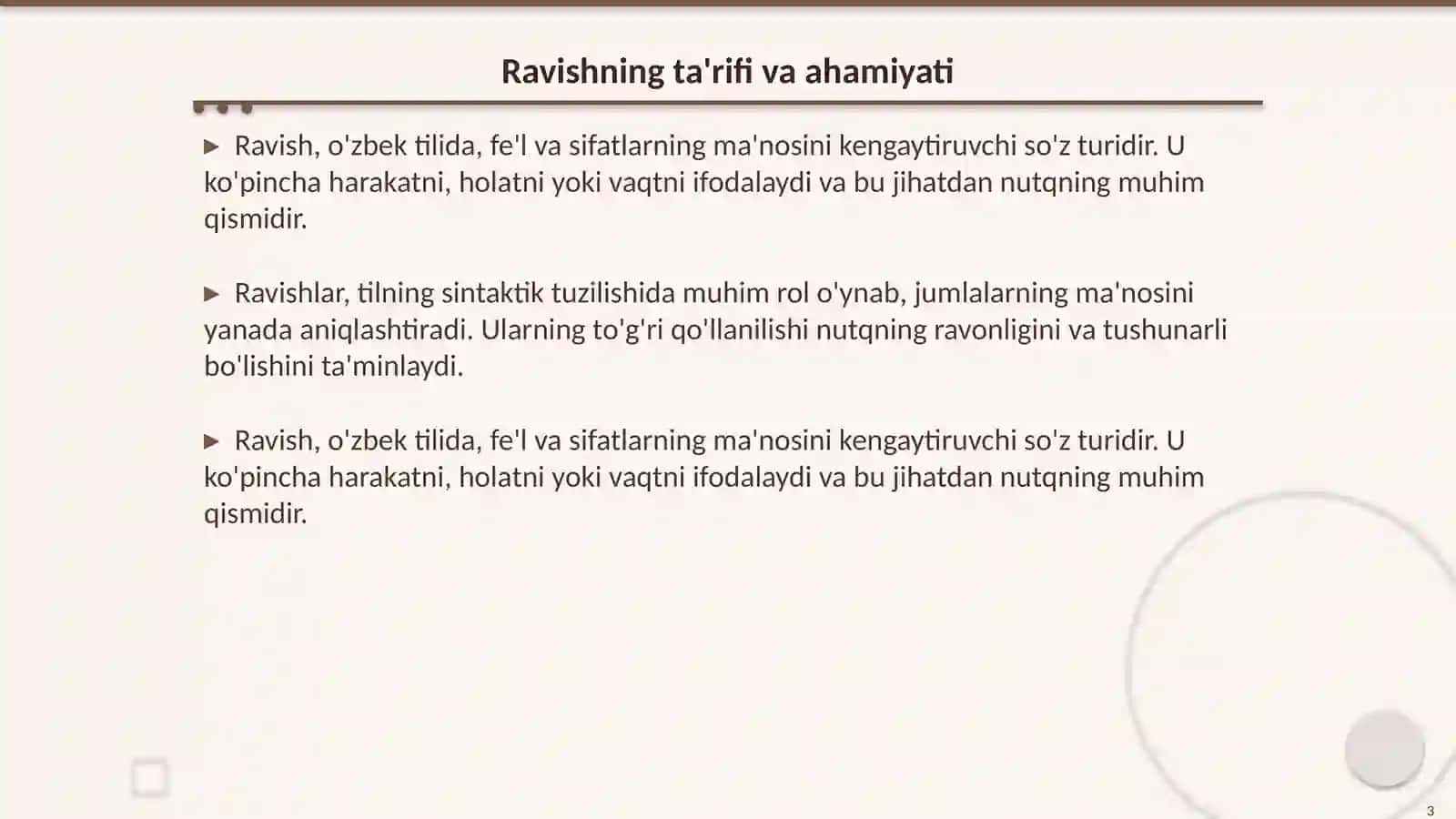 Ravish haqida umumiy ma'lumot 3