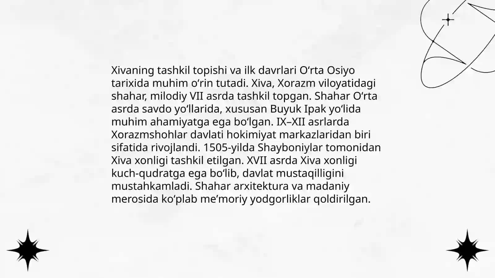Xiva xonligi shaharlar tarixi 3