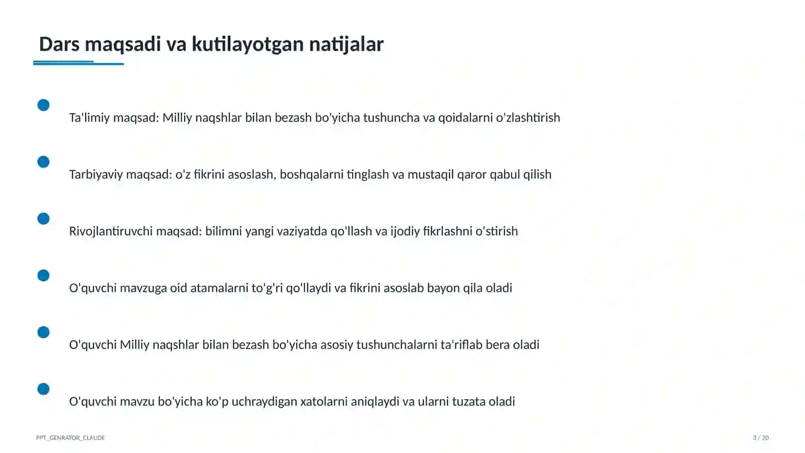 Milliy naqshlar bilan bezash (3-sinf) 3