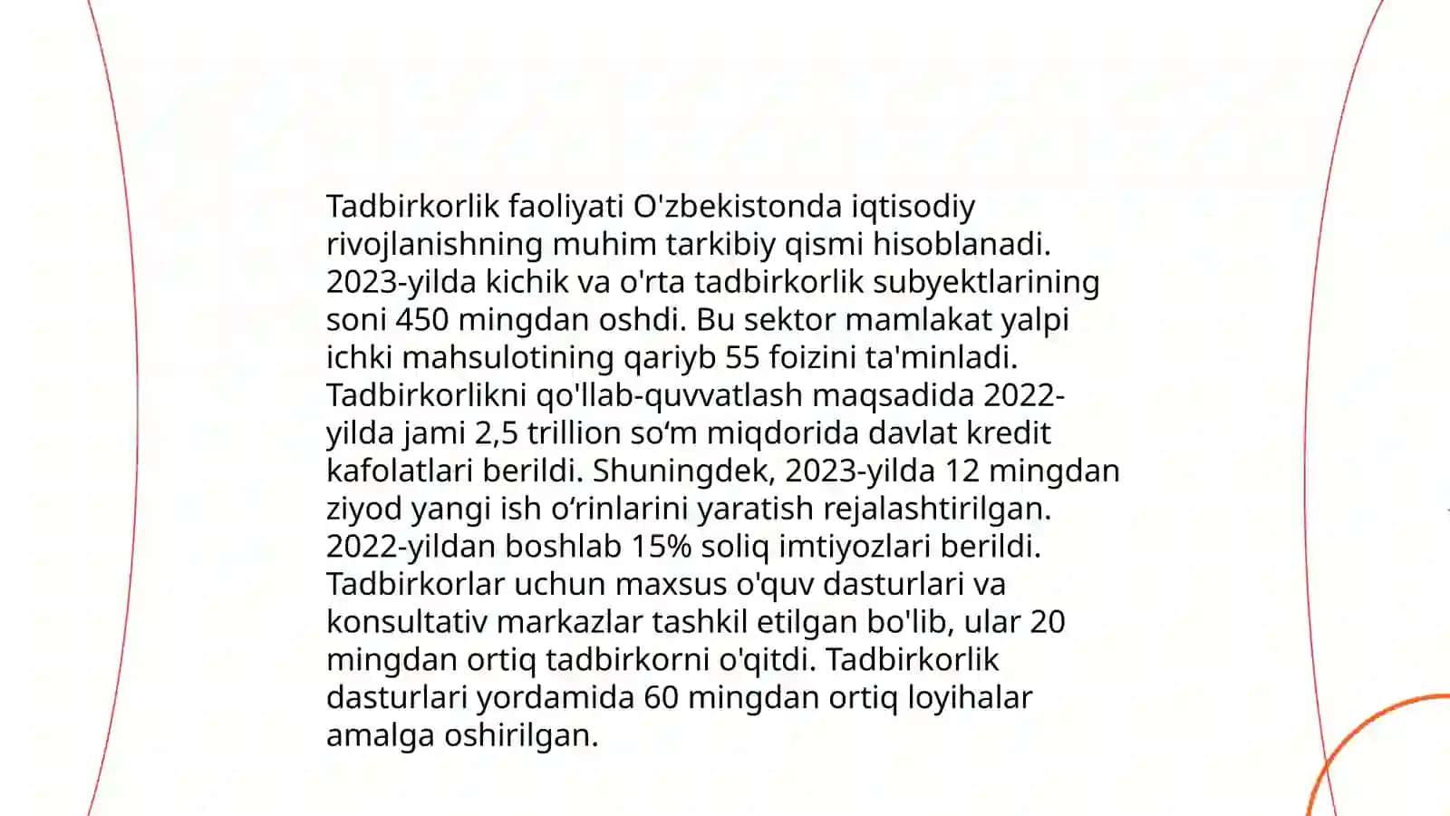 Tadbirkorlik Faoliyati O'zbekistonda 3