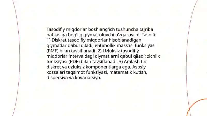 Tasodifiy miqdorlar 3