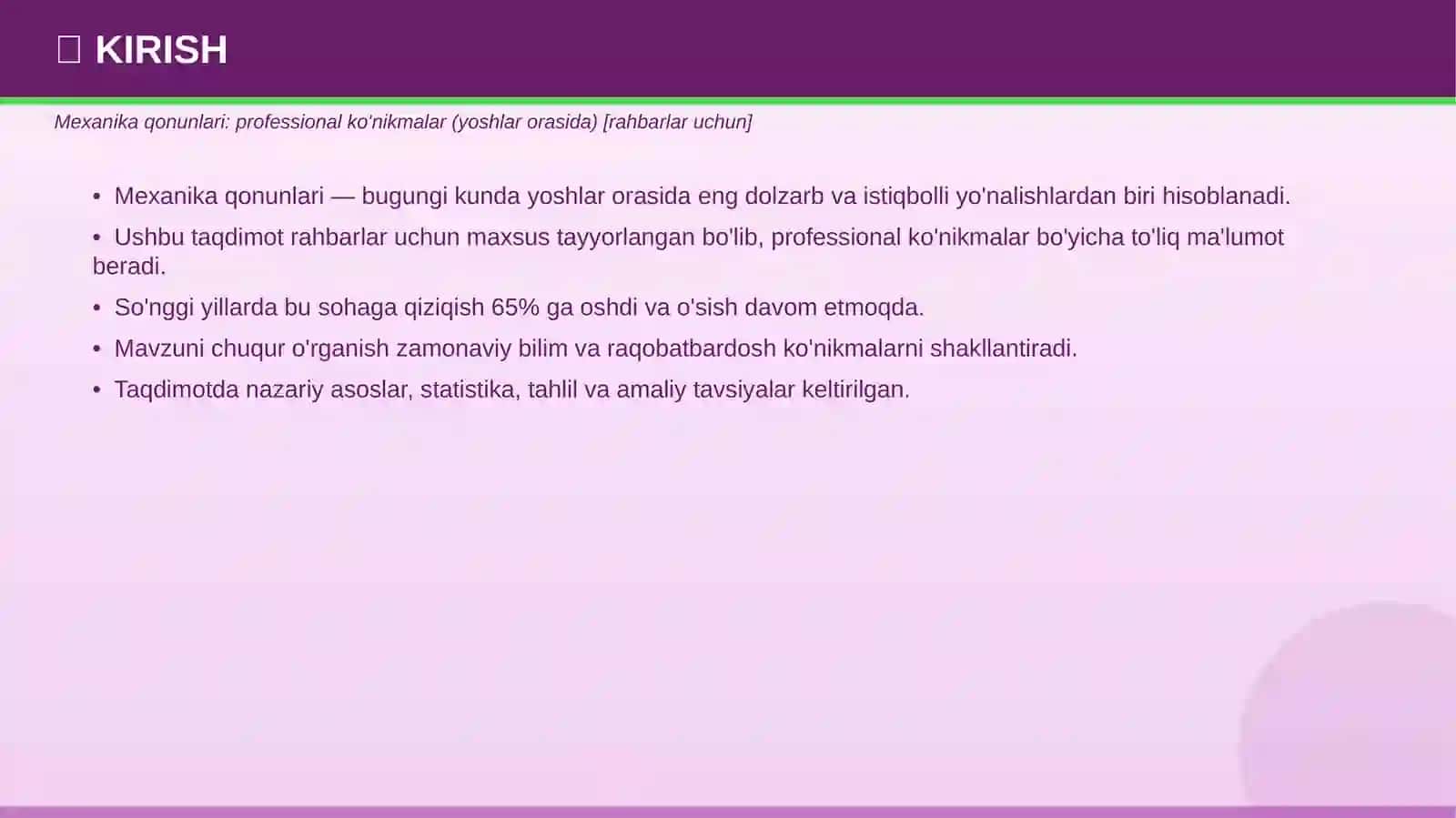 Mexanika qonunlari: professional ko'nikmalar - yoshlar orasida [rahbarlar uchun] 3
