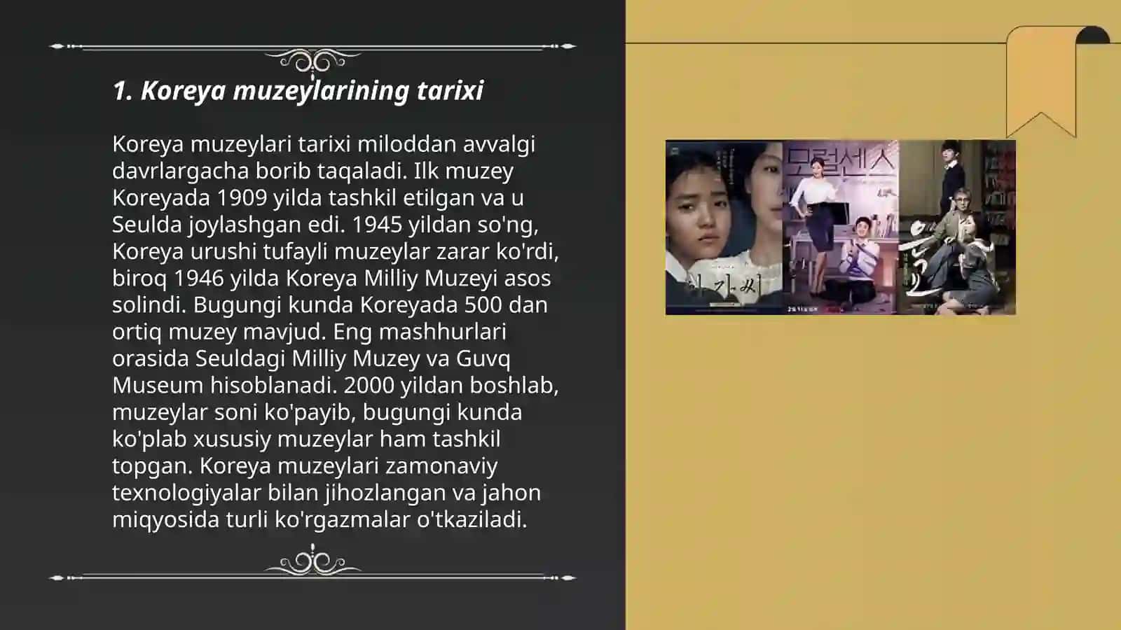 Koreya Muzeylari Tarixi Taqdimot 3