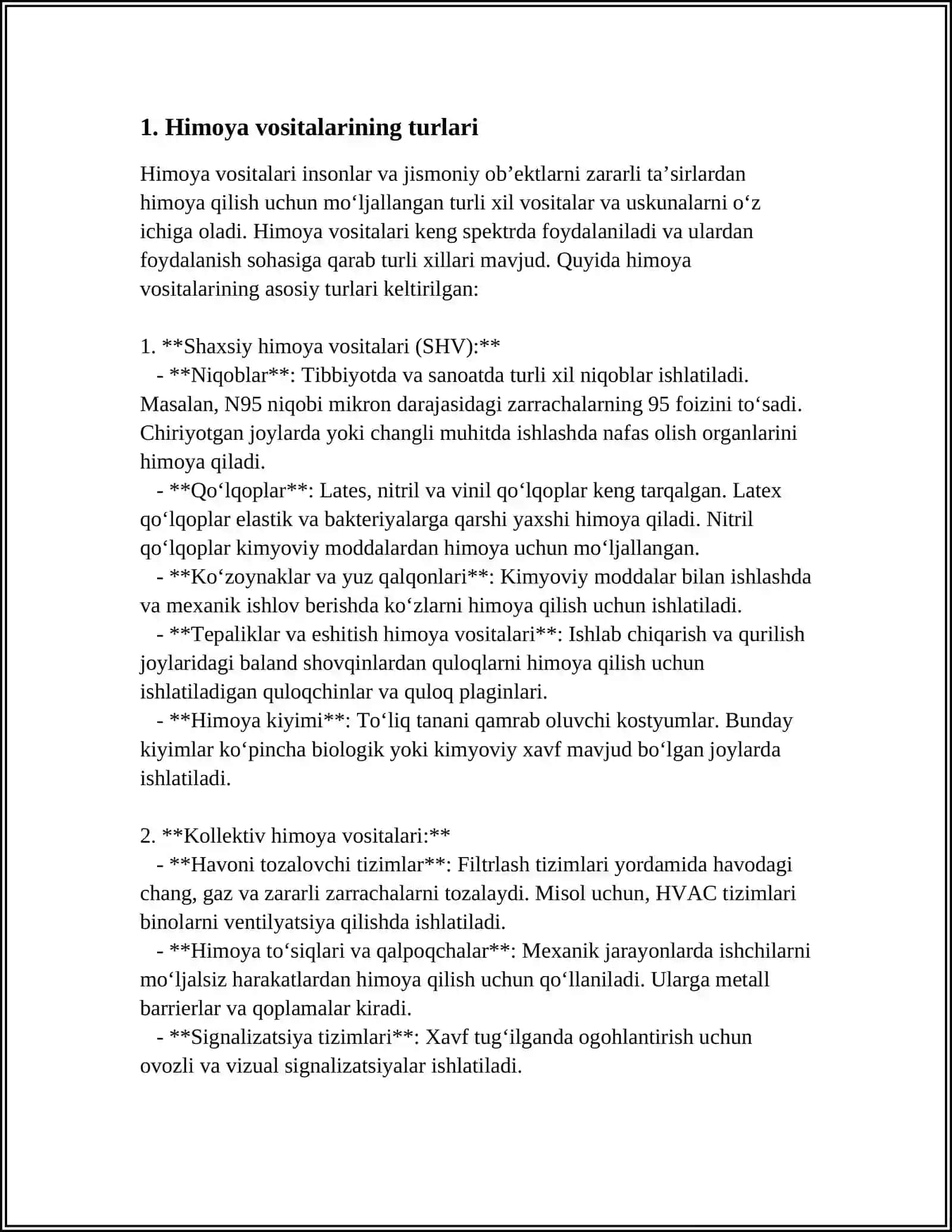 Shaxsiy himoya vositalari (SHV) 3