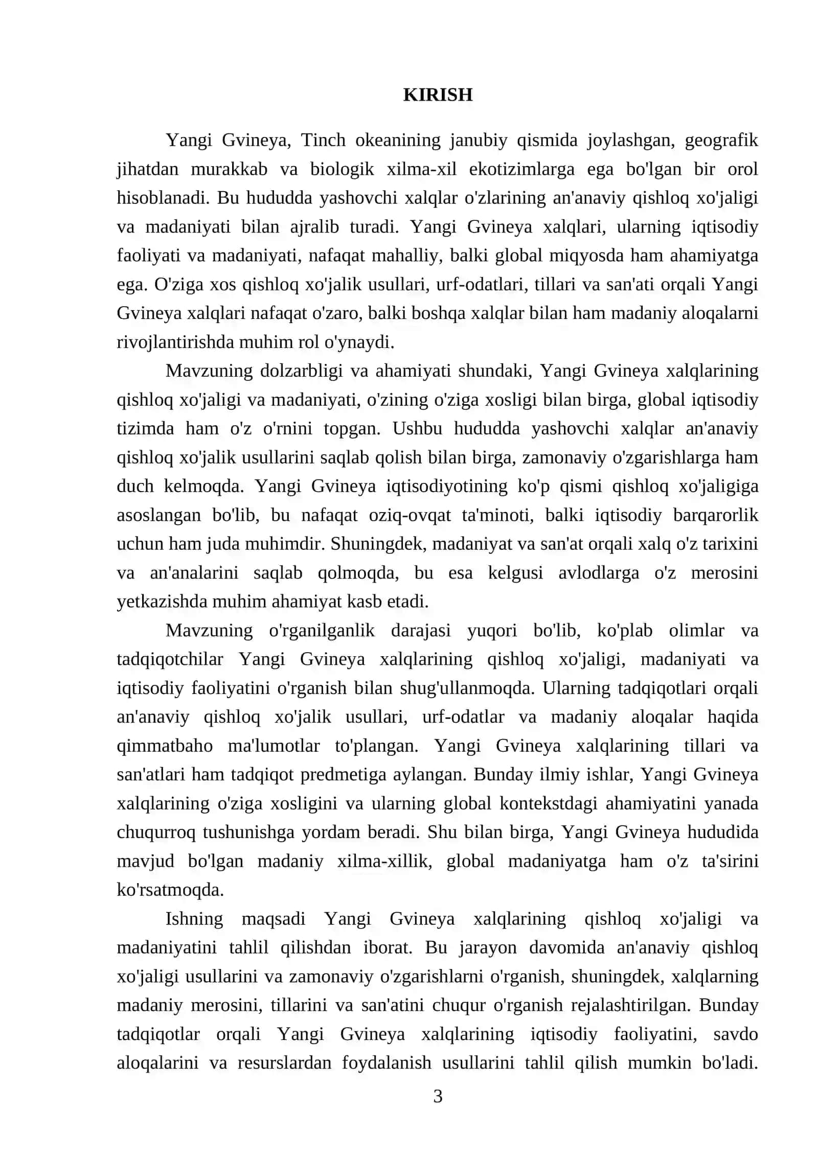 Yangi Gvineya xalqlari xojaligi va madaniyati REFERATI 3