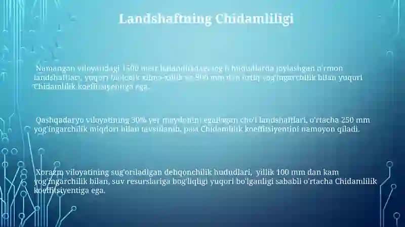 Landshaftlarning tizim sifatidagi xususiyatlari 3