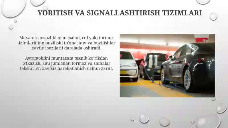 Transport vositalarining xavfsiz harakatlanishni taminlash 3