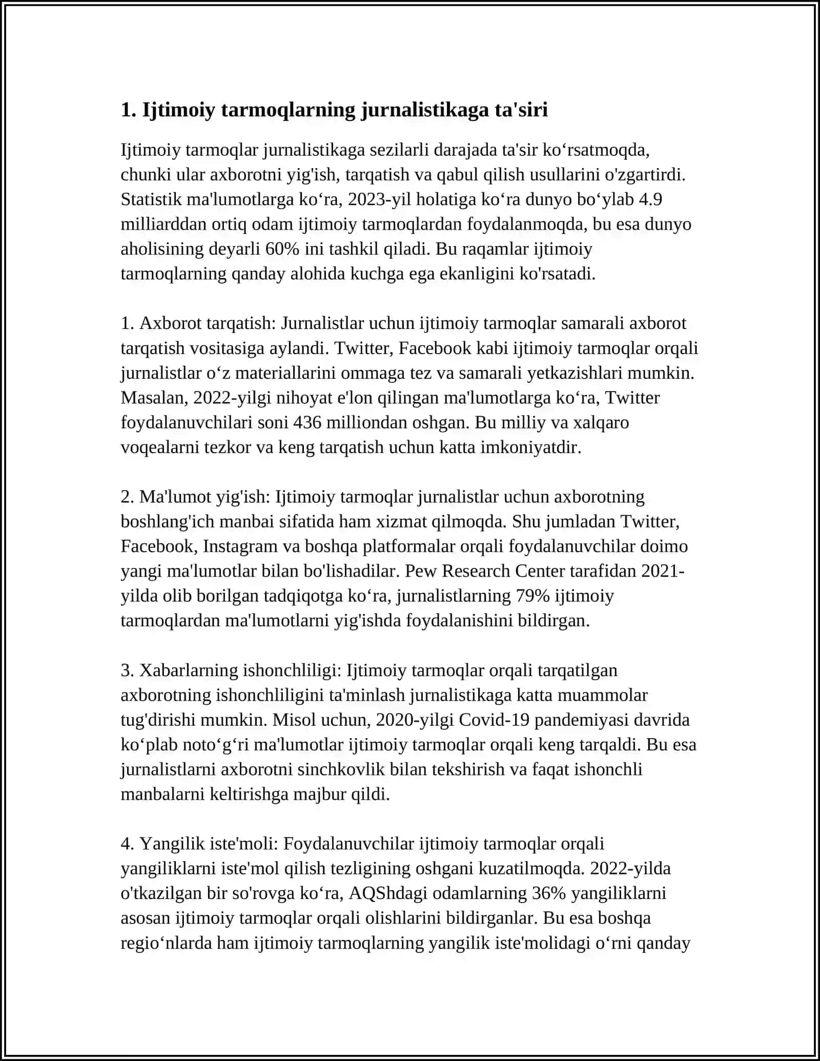 JURNALISTIKADA YANGI TRENDLAR VA UNDA IJTIMOIY TARMOQLAR HAMDA BLOGERLARNING O’RNI 3