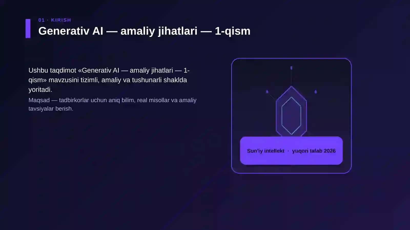 Generativ AI — amaliy jihatlari — 1-qism 3