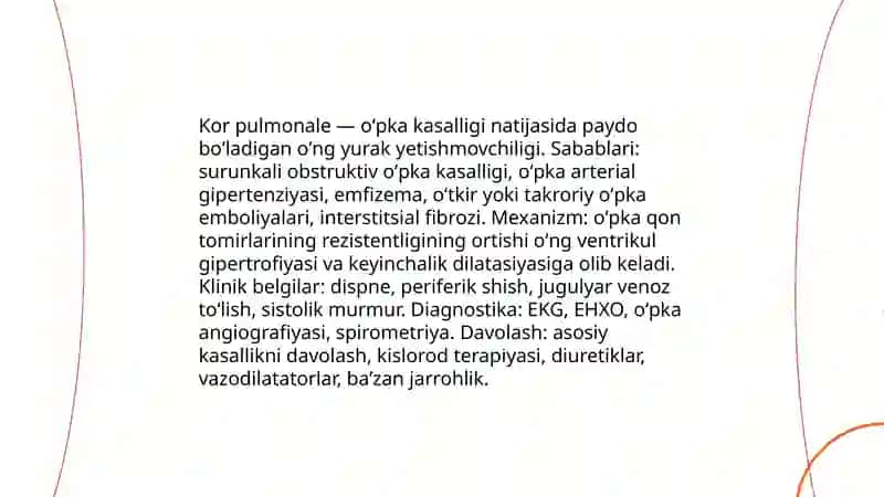 Oʻpka kasalligida kelib chiqadigan yurak kasalliklari 3