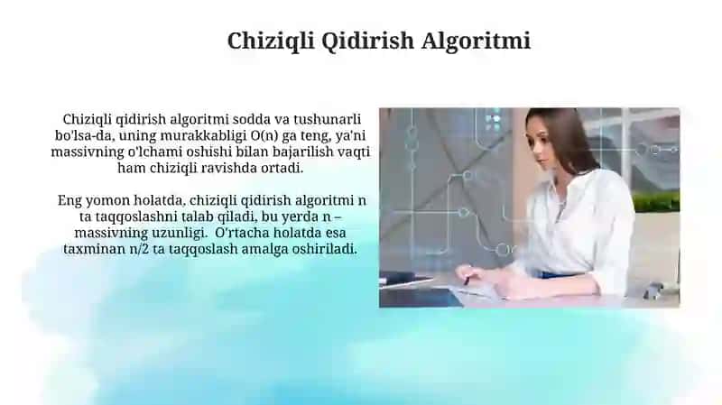 Chiziqli algoritmlar bilan ishlash 3