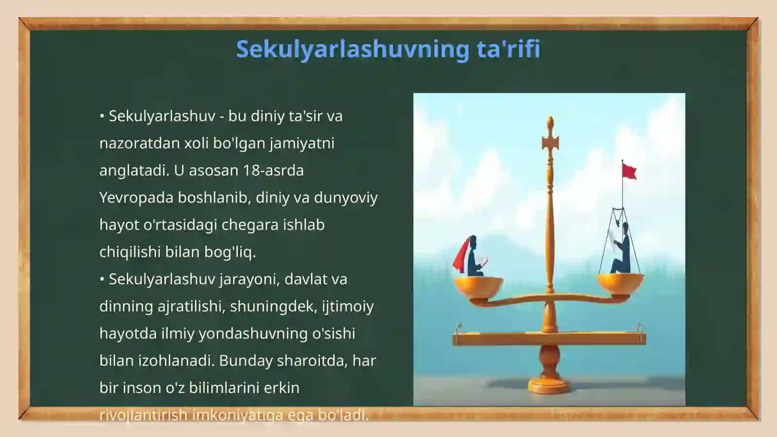 Dunyoviy va diniy bilimlar (foydali va foydasiz) mutanosibligiga erishishda sekulyarlashuvning oʻrni 3