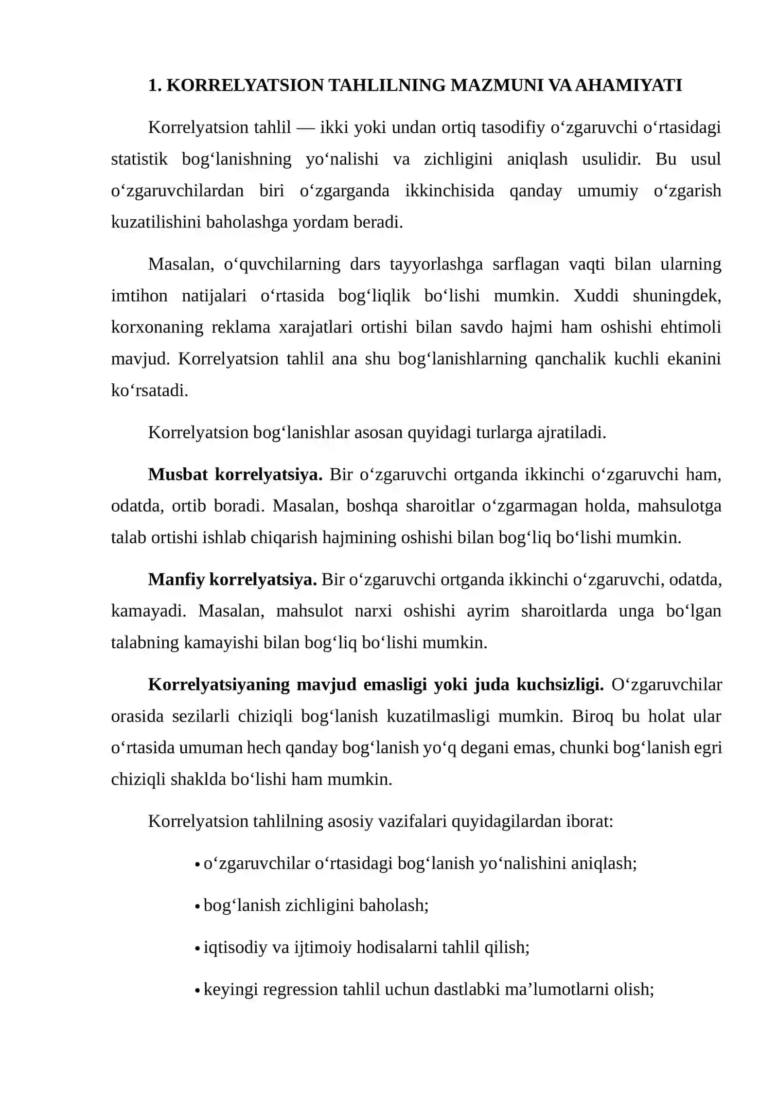 KORRELYATSION VA REGRESSION TAHLIL 3