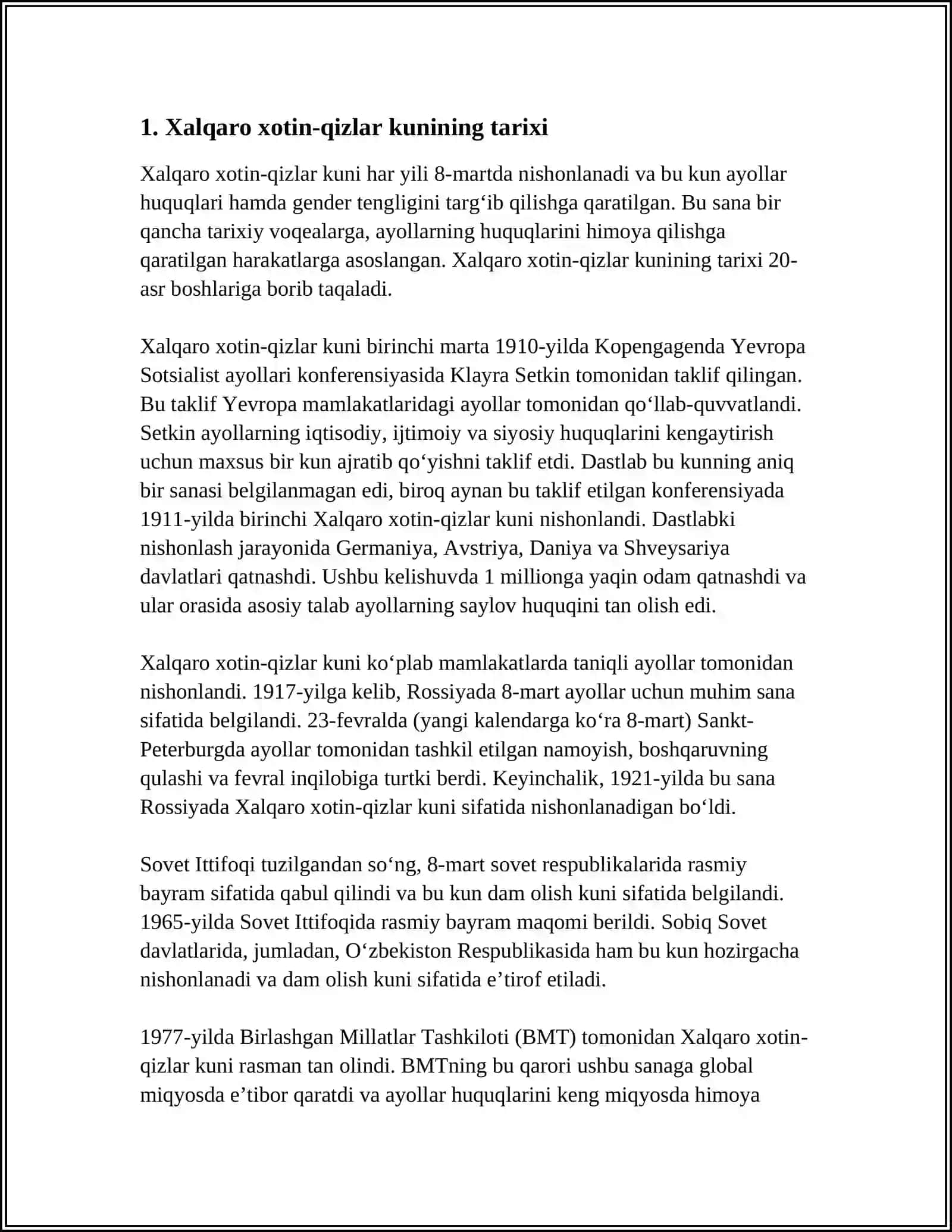 8- MART XALQARO XOTIN-QIZLAR KUNIGA BAG’ISHLANGAN TADBIR SSENARIYSI 3
