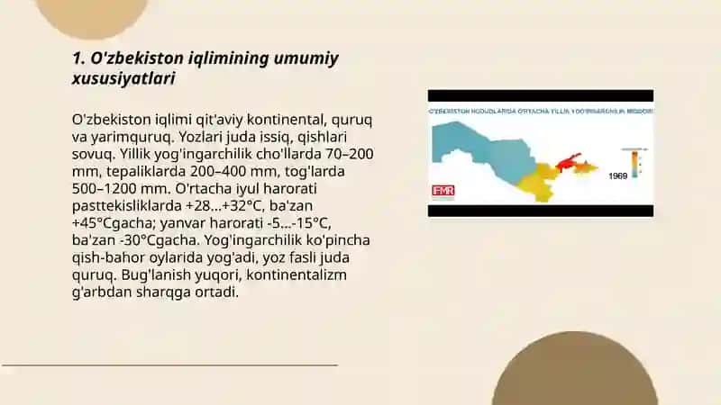 O'zbekiston iqlimiga umumiy tavsif 3