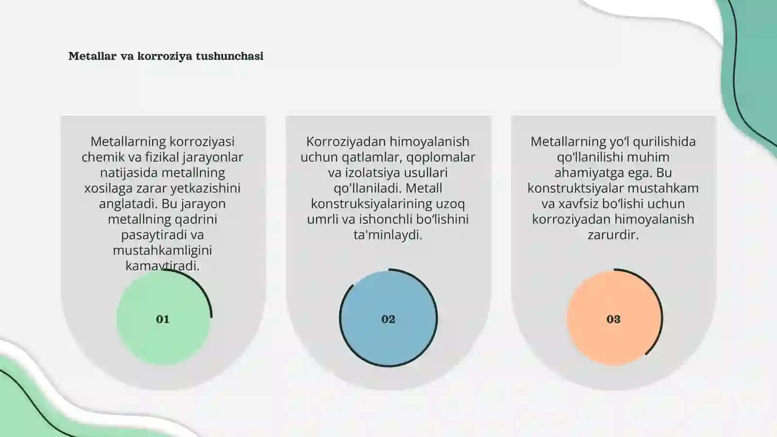 Metallarning korroziyasi va ulardan himolanish 3