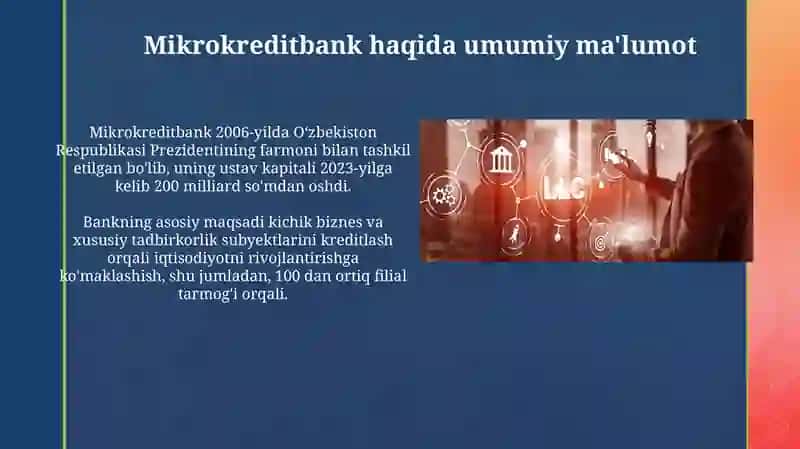 Mikrokreditbank haqida umumiy ma'lumot 3