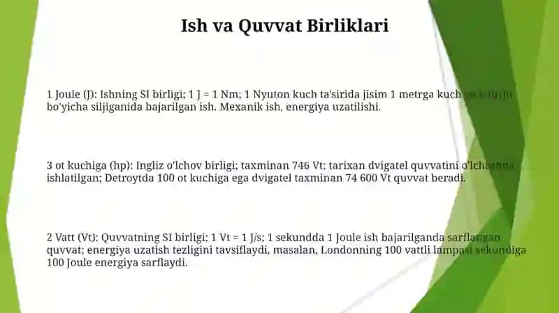 Ishning SI birligi 3