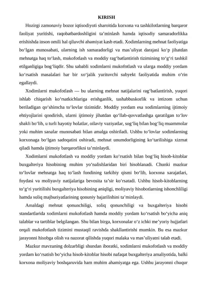 Xodimlarni mukofotlash va moddiy yordam koʻrsatish boʻyicha hisob-kitoblar hisobi 3