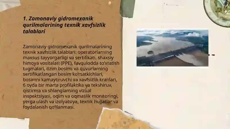 Zamonaviy gidromexanik qurilmalaridan texnik foydalanishga qo‘yiladigan texnik talablar 3