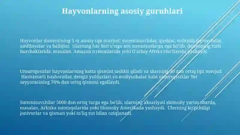 Tabiiy fan Hayvonlarning turlari 3