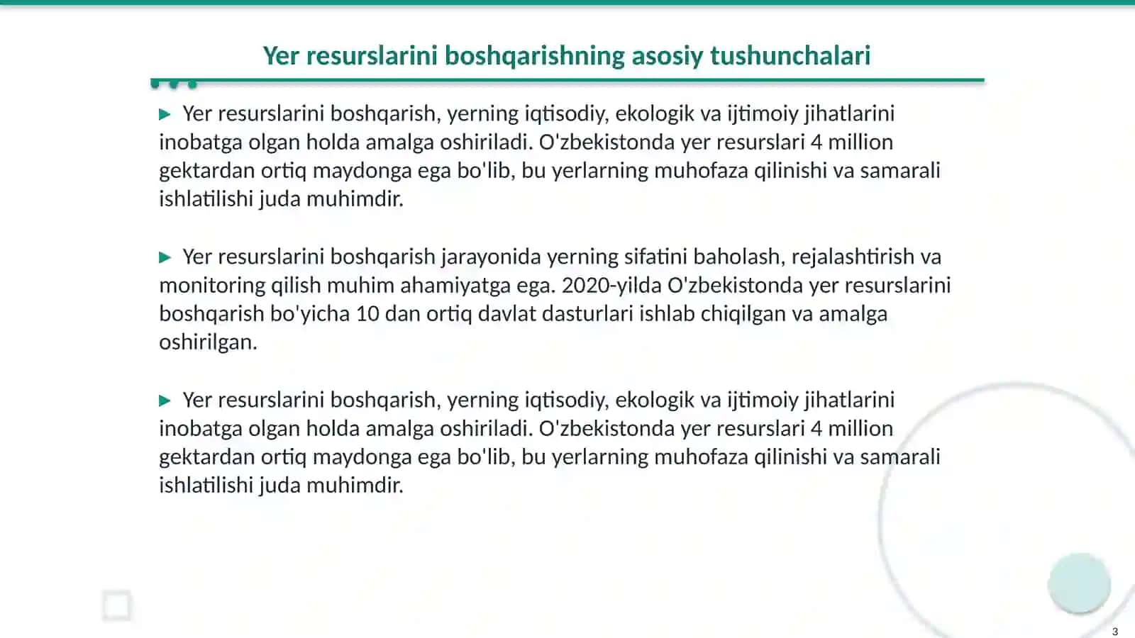 Yer Resurslarini Boshqarish 3