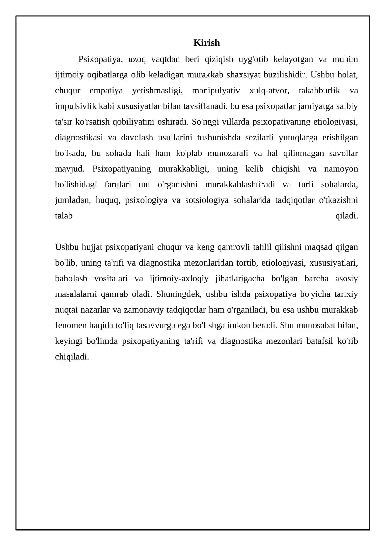 Psixopatiya: Ta'rif, Diagnostika va Etiologiya 3