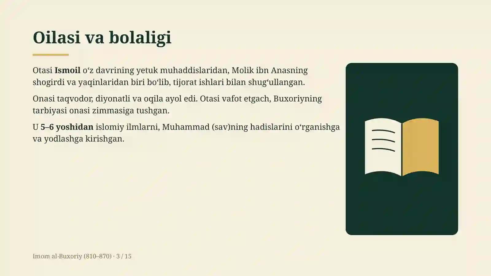 Imom al-Buxoriy haqida taqdimot 3