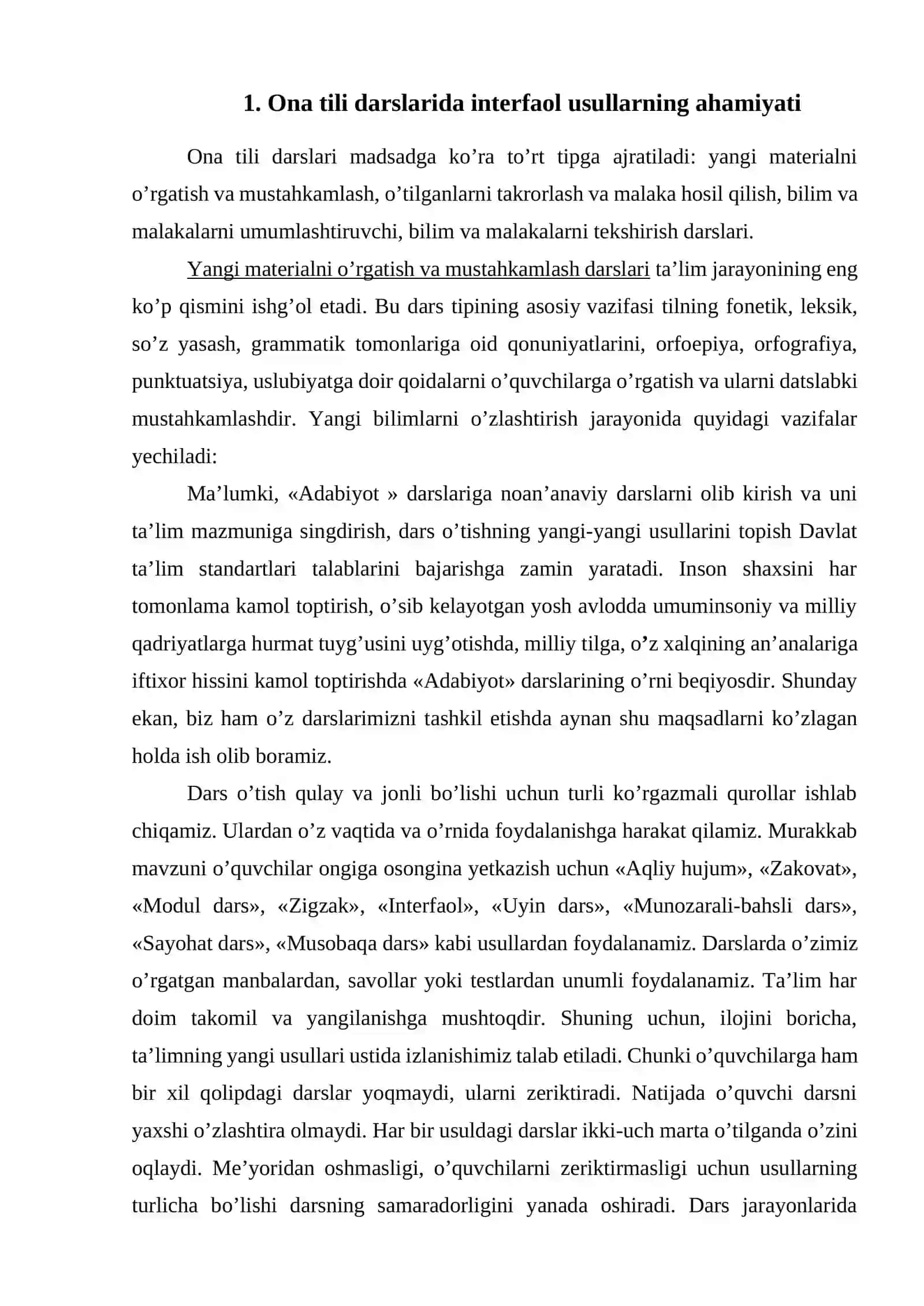 ONA TILI DARSLARIDA NOAN’ANAVIY USULLARDAN FOYDALANISH 3